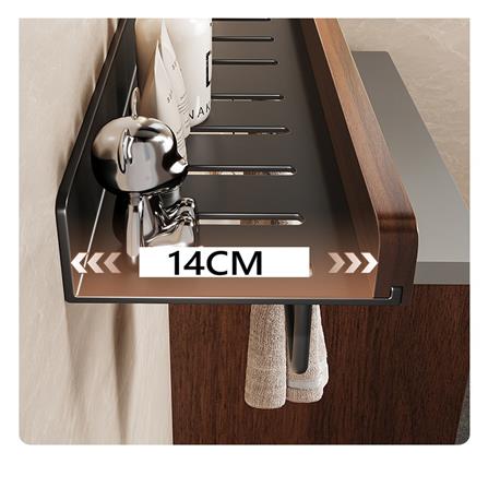COSSY PLUS BATH RACK CP-YSMZ9857HE 30CM ALUMINUM WOOD BLACK