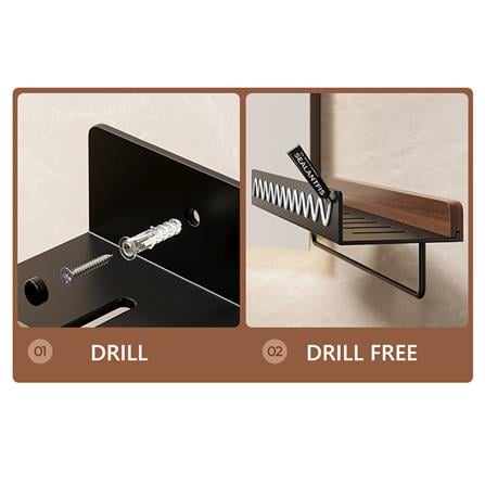 COSSY PLUS BATH RACK CP-YSMZ9857HE 30CM ALUMINUM WOOD BLACK