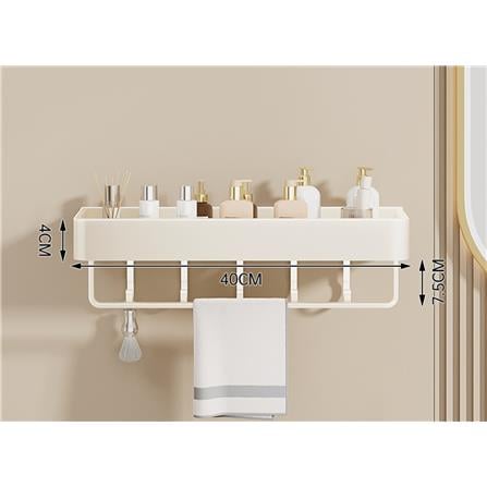 COSSY+ BATH RACK WITH HOOK CP-YSLC4170NYB 40CM CREAM WHITE