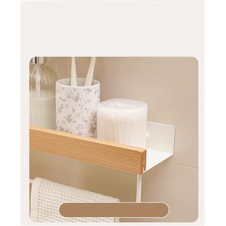 COSSY+ BATH RACK CP-YSMZ9870BA 30CM ALUMINUM+WOOD WHITE