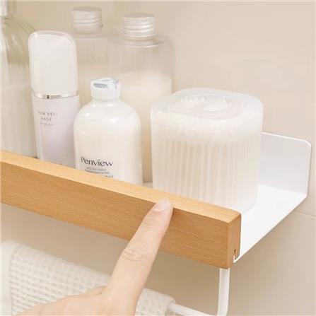 COSSY+ BATH RACK CP-YSMZ9870BA 30CM ALUMINUM+WOOD WHITE