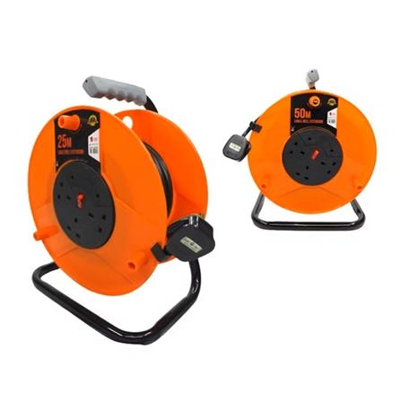 3 WAY 25 METER BIG REEL EXTENSION BRE990-25 ZEATAR ORANGE