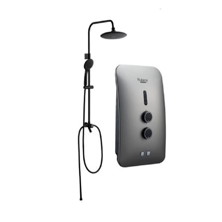 RUBINE SHOWER HEATER DC PUMP WITH RAIN SHOWER RWH-STE351D-RMPM PEWTER METALLIC