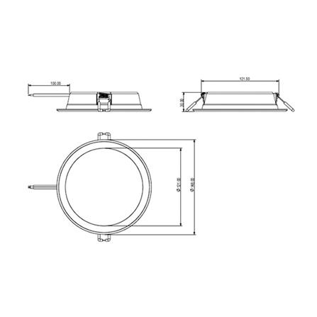 PANASONIC DOWNLIGHT NNV76044WE1M 3G 12W 4000K 960IM 5-INCH COOL WHITE
