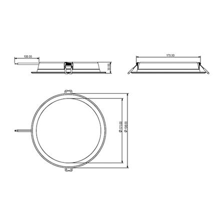 PANASONIC DOWNLIGHT NNV76069WE1M 3G 24W 6500K 2040IM 7-INCH COOL DAYLIGHT