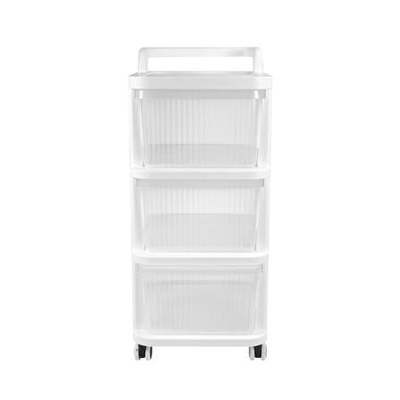 3-DRAWER STORAGE CART STACKO DEW 38X30X67.5CM CLEAR [EXCLUSIVE FROM HOMEPRO THAILAND]