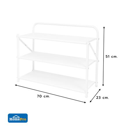3-TIER SHOE RACK STACKO BRISK 70X23X51CM WHITE [EXCLUSIVE FROM HOMEPRO THAILAND]