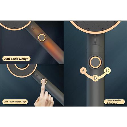 HAND SHOWER CP-DR2-S 3 MODE HIGH PRESSURE SILVER, GOLD