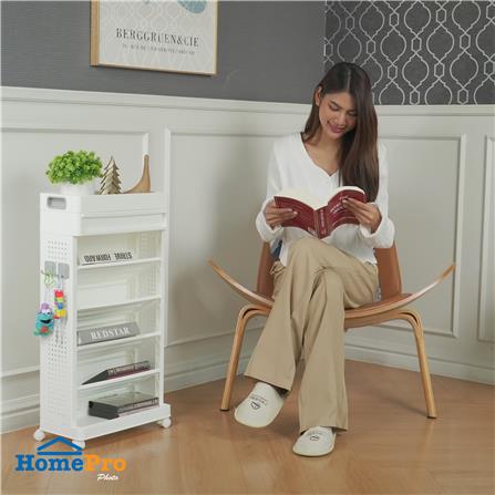 5-TIER BOOKSHELF STACKO TORI 40X18X77CM WHITE [EXCLUSIVE FROM HOMEPRO THAILAND]