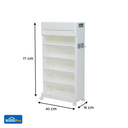 5-TIER BOOKSHELF STACKO TORI 40X18X77CM WHITE [EXCLUSIVE FROM HOMEPRO THAILAND]