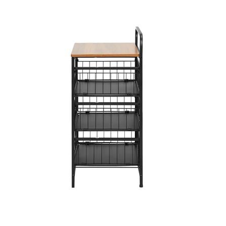 3-TIER DRAWER UNIT WITH WOOD TOP STACKO URBAN 40X32X69CM BLACK [EXCLUSIVE FROM HOMEPRO THAILAND]