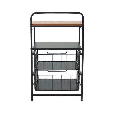 2-TIER DRAWER UNIT WITH WOOD TOP STACKO URBAN 40X32X69CM BLACK [EXCLUSIVE FROM HOMEPRO THAILAND]