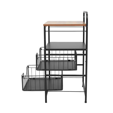 2-TIER DRAWER UNIT WITH WOOD TOP STACKO URBAN 40X32X69CM BLACK [EXCLUSIVE FROM HOMEPRO THAILAND]