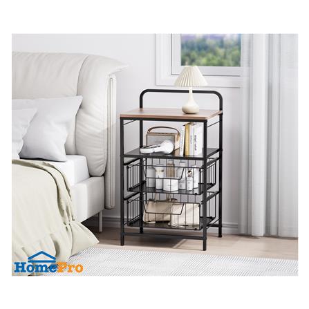 2-TIER DRAWER UNIT WITH WOOD TOP STACKO URBAN 40X32X69CM BLACK [EXCLUSIVE FROM HOMEPRO THAILAND]
