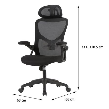 OFFICE CHAIR FURDINI GROOVE W-227C BLACK [EXCLUSIVE FROM HOMEPRO THAILAND]
