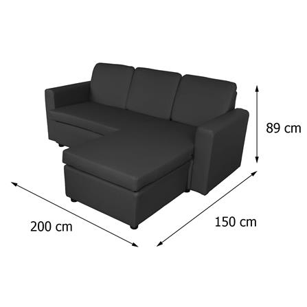 3-SEATER L-SHAPED SOFA FURDINI RALPHS BLACK [EXCLUSIVE FROM HOMEPRO THAILAND]