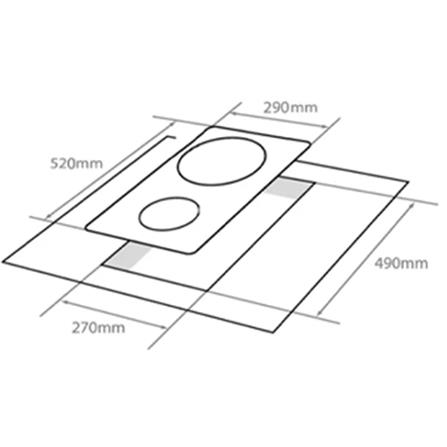 ELBA BUILT IN DOMINO CERAMIC HOB EDCH-Q3022ST(BK) 29CM
