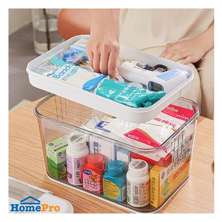 STORAGE BOX WITH HANDLES STACKO MEDICAL SIZE S 28X20.5X16CM CLEAR