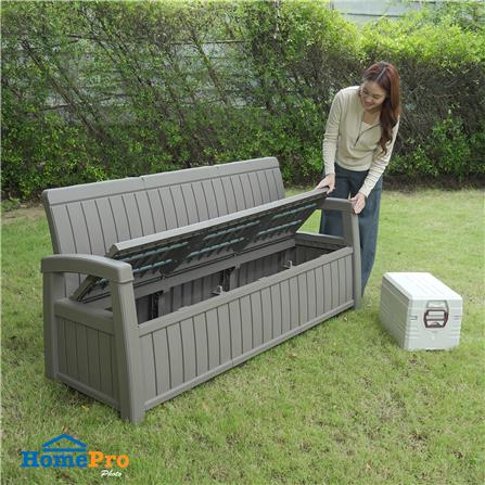 OUTDOOR STROAGE BENCH SPRING PORTOLA 3-SEATER LIGHT BROWN [EXCLUSIVE FROM HOMEPRO THAILAND]