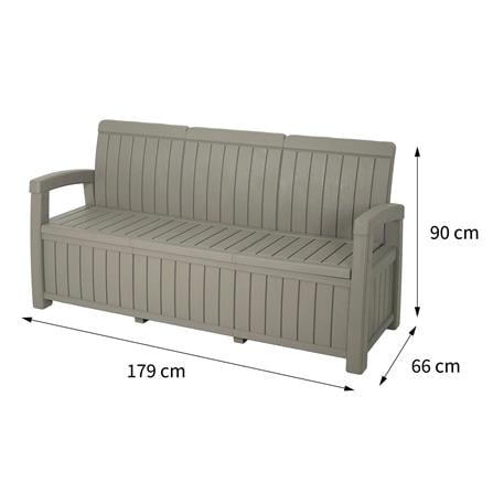 OUTDOOR STROAGE BENCH SPRING PORTOLA 3-SEATER LIGHT BROWN [EXCLUSIVE FROM HOMEPRO THAILAND]