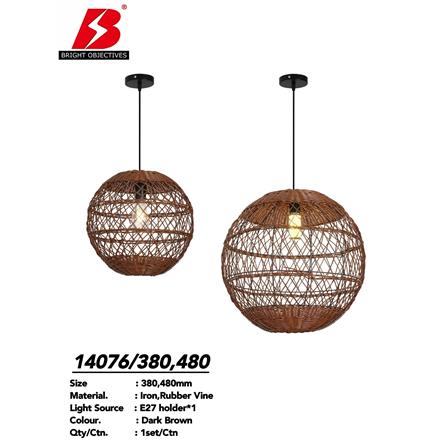 BRIGHT OBJECTIVE PENDANT LAMP 14076 DARK BROWN 380MM E27