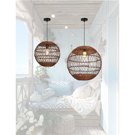 BRIGHT OBJECTIVE PENDANT LAMP 14076 DARK BROWN 380MM E27