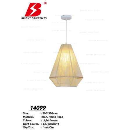 BRIGHT OBJECTIVE PENDANT LAMP 14099 LB 380MM E27 LIGHT BROWN