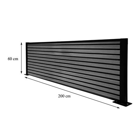 SUNSHIELD PRIVACY FENCE SET-A 200X60CM GREY