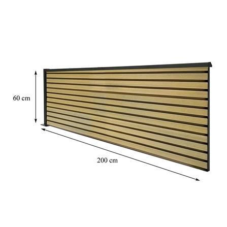 SUNSHIELD PRIVACY FENCE SET-B 200X60CM OAK