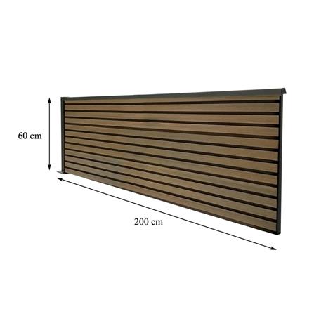 SUNSHIELD PRIVACY FENCE SET-B 200X60CM WALNUT