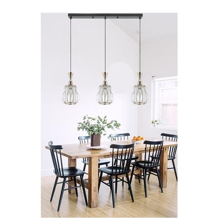 BRIGHT OBJECTIVE PENDANT LAMP 13585/3L BLACK,GOLD