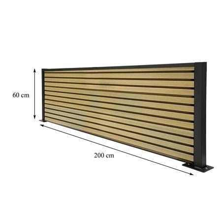 SUNSHIELD PRIVACY FENCE SET-A 200X60CM OAK