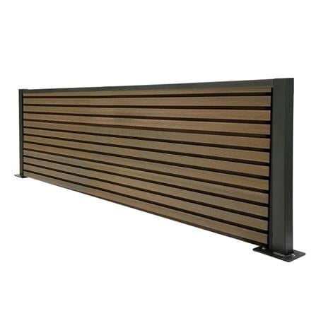 SUNSHIELD PRIVACY FENCE SET-A 200X60CM WALNUT
