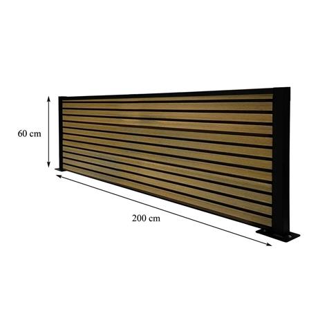 SUNSHIELD PRIVACY FENCE SET-A 200X60CM WALNUT