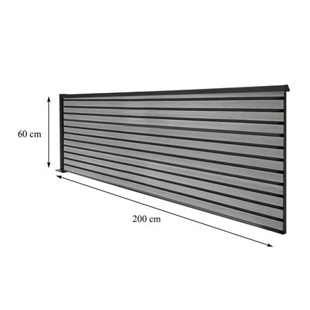 SUNSHIELD PRIVACY FENCE SET-B 200X60CM GREY