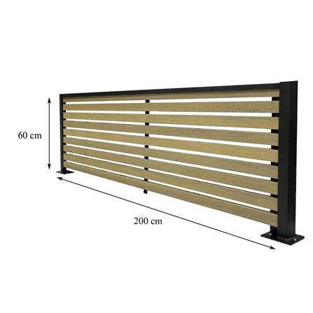 SUNSHIELD PRIVACY FENCE SET-A S90 200X60CM OAK