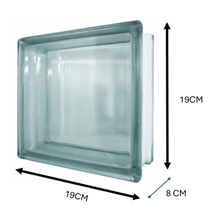 CHANG KAEW GLASS BLOCK 19X19X8 CLEAR WHITE