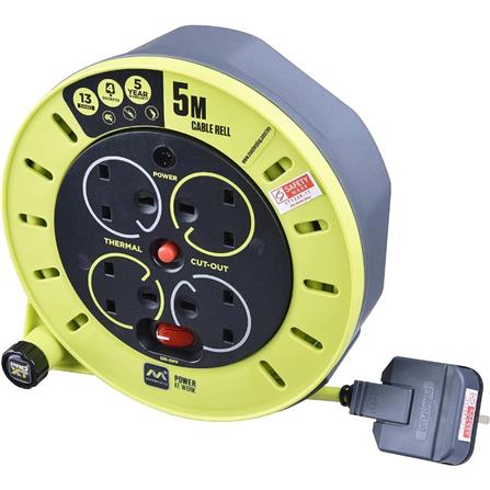 MASTERPLUG 4 GANG 5 METER CABLE REEL CSU05134SL