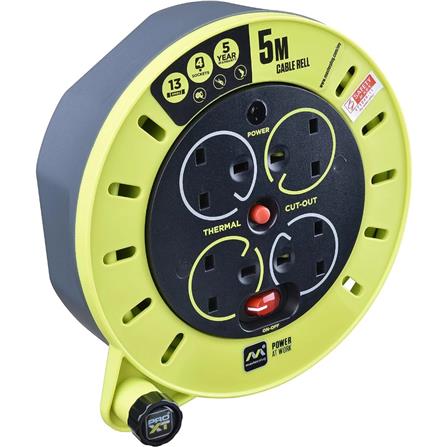 MASTERPLUG 4 GANG 5 METER CABLE REEL CSU05134SL