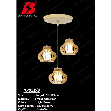 BRIGHT OBJECTIVE PENDANT LAMP 17052/3 LIGHT BROWN