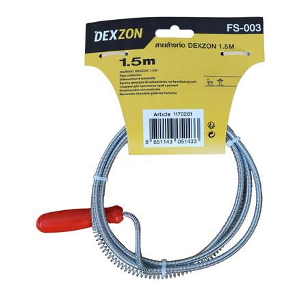 DEXZON CANISTER DRAIN CLEANER AUGER PVC AND STEEL 1.5M