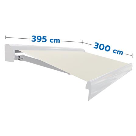 RETRACTABLE FABRIC AWNING 2-SYSTEM SUNSHIELD 395x300CM BEIGE [EXCLUSIVE FROM HOMEPRO THAILAND]