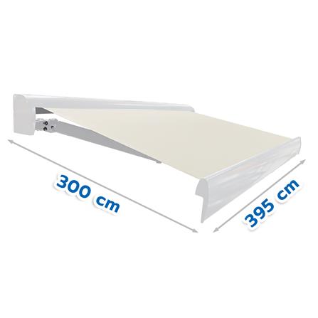 RETRACTABLE FABRIC AWNING 2-SYSTEM SUNSHIELD 395x300CM BEIGE [EXCLUSIVE FROM HOMEPRO THAILAND]