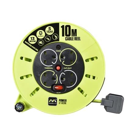 MASTERPLUG 4 GANG 10 METER CABLE REEL CMU10134SL