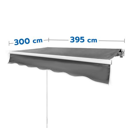 RETRACTABLE FABRIC AWNING SUNSHIELD 395X300CM DARK GREY [EXCLUSIVE FROM HOMEPRO THAILAND]