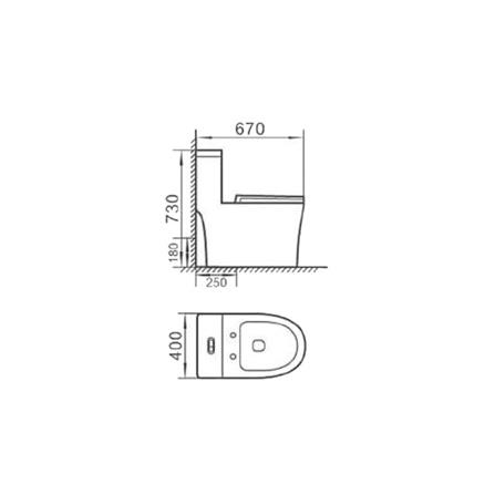 AKRON 1P TOILET WCO-766 RIMLESS 250MM