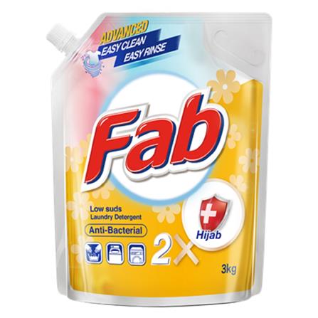 FAB LAUNDRY DETERGENT CLEANER ANTIBACTERIAL 3KG REFILL