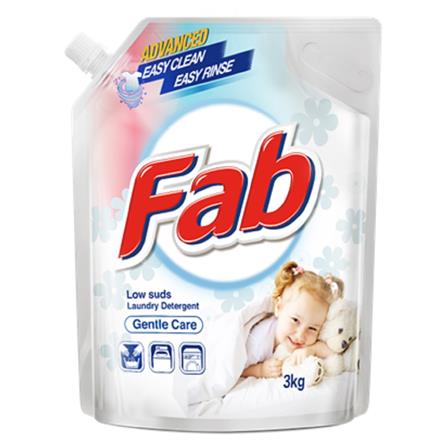 FAB LAUNDRY DETERGENT CLEANER GENTLE CARE 3KG REFILL