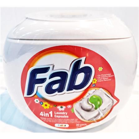 FAB LAUNDRY CAPSULES 30PCS COLOR