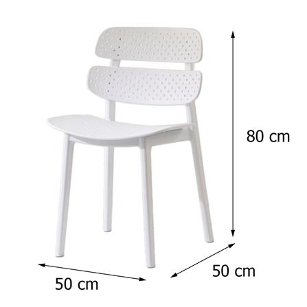 PLASTIC CHAIR SPRING TESSIE DOT WHITE [EXCLUSIVE FROM HOMEPRO THAILAND]